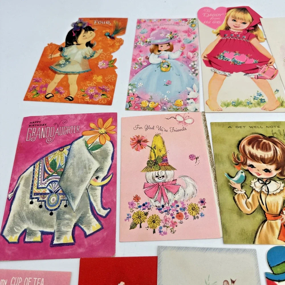 Vintage Mixed Lot Of 27 Greeting/Note Cards Used